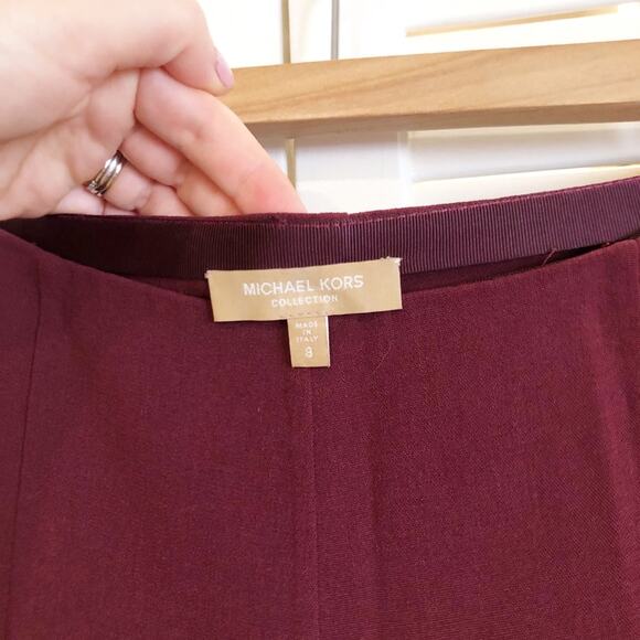 Michael Kors Collection Burgundy Red Flared Trouser Pants - Picture 4 of 6